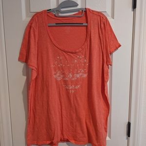 Torrid Coral Graphic Print Heart Tee